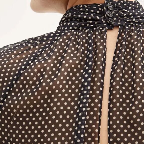 Nili Lotan Alana Top Polka Dot Blouse - Picture 3 of 11